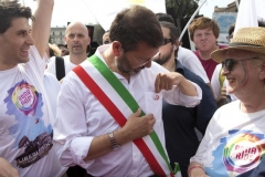 Rome's Mayor Ignazio Marino attends the gay pride parade in Rome, 13 June 2015. ANSA/CLAUDIO PERI